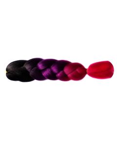 Канекалон ( Волосы 3-х цветные, омбре), Темно-Фиолетовый / Фиолетовый / Малиновый